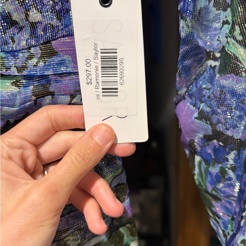 Neat SAYLOR Blue and Purple metallic dress super sexy for your legs! - Picture 9 of 9
